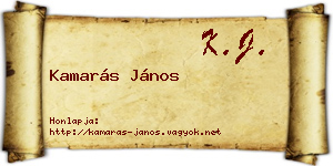 Kamarás János névjegykártya
